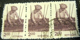 India 1979 Weaving Handloom 2.00 X3 - Used - Gebraucht