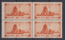 Saargebiet MiNr. 116 Viererblock ** - Unused Stamps