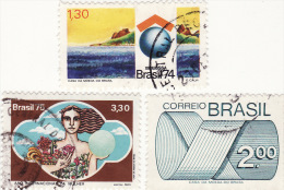 1974/5 Brasile Serie Corrente - Anno Int. Della Donna - Cogresso Mond. Unione Int. - Used Stamps