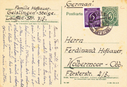 1946 - CARTE ENTIER POSTAL De GEISLINGEN - Postal  Stationery