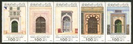 1985 Libia Architetture Architectures Set MNH** Piegato Bent Courbè -Li - Mosques & Synagogues