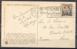 Timbre CROIX ROUGE Cachet WASHINGTON Le 30 Mai 1931  Sur CPA     The U.S.CAPITOL - Lettres & Documents