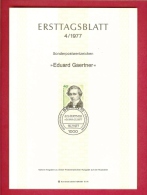 GERMANY-BERLIN 1977, Ersttagblatt Nr 4, Eduard Gaertner - Cartas & Documentos