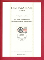 GERMANY-BERLIN 1978, Ersttagblatt Nr 2, Amerikanischer Handelskammer In Deutschland - Covers & Documents