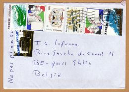 Enveloppe To Ghlin België 3 Timbres Affranchis Sur 7 - Cartas & Documentos
