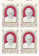 1025z10: Österreich 1983, Karol Woityla, ** Viererblock - Abarten & Kuriositäten