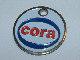 Jeton De Caddies - CORA - Carte Cora - Fond Blanc - Munten Van Winkelkarretjes