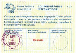 USA 65 Cents 1983 - Coupon-réponse IRC CRI - Antwortscheine