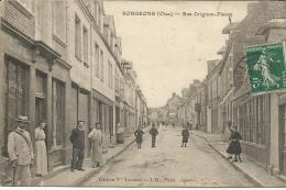 SONGEONS   ***  Rue Crignon-fleury  ***   Cpa Très Animée - Songeons