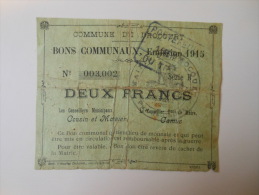 Pas-de-Calais 62 Drocourt , 1ère Guerre Mondiale 2 Francs 1915 R - Bons & Nécessité