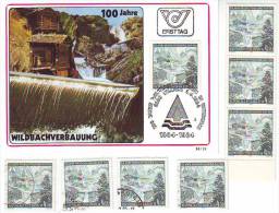 1033l: Österreich 1984, Energiegewinnung- Wildbachverbauung, Maximumkarte Plus **/o Ausgaben - Elettricità