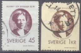 1971 Women's Suffrage In Sweden Mi 702Do - 3 / Facit 721B-22 / Sc 885-84 / YT 683a-84 Used / Oblitéré / Gestempelt [hod] - Gebraucht