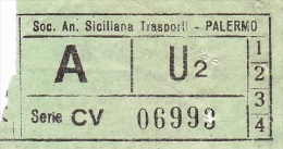 PALERMO  /    S.A.S.T. - BIGLIETTO PER AUTOBUS - Europa