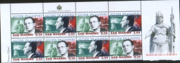 San Marino 2011 Alcide De Gasperi "Maestri Di Libertà" 2v In Dittico Complete Set  In Quartina  ** MNH - Ungebraucht