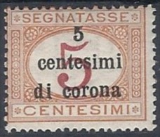 1919 TRENTO E TRIESTE SEGNATASSE 5 CENT MH * - RR11834 - Trento & Trieste