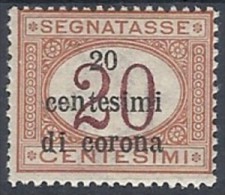 1919 TRENTO E TRIESTE SEGNATASSE 20 CENT MH * - RR11834 - Trente & Trieste
