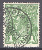 Australia 1926 King George V 1d Green Small Multiple Wmk Perf 13.5 Used - Variety - Oblitérés