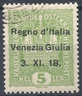 1918 VENEZIA GIULIA USATO 5 H - RR11838-2 - Vénétie Julienne