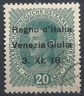 1918 VENEZIA GIULIA USATO 20 H VARIETà - RR11850 - Venezia Giulia