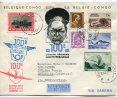 Congo Belge     100ème Liaison Aérienne Congo-Belgique Par La Sabena - Storia Postale