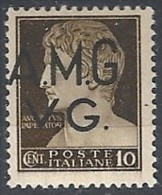 1945-47 TRIESTE AMG VG IMPERIALE 10 CENT SENZA FILIGRANA MH * - RR11852 - Neufs