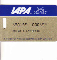 International Airline Passengers Association, Bag Guard - Tarjetas De Embarque