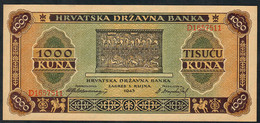 CROATIA  P12   1000 KUNA  1943    UNC. - Croacia