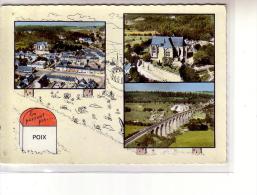 80 POIX ( Somme ) - Vue Générale Aérienne - L'Eglise - Le Viaduc - Multivues 3 Vues - CPSM Couleur SOFER - Poix-de-Picardie