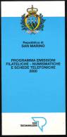Saint Marin San Marino 2000 - Notice Philatélique - Programmi - Philatelic, Numismatic Issues - Programme - Cartas & Documentos