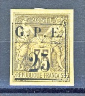 Guadaloupe 1884 N. 2 C. 25 Su C. 35 Violetto-nero Su Giallo MH - Other & Unclassified