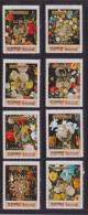 Manama 1970 Xmas Flower Painting By Van Bruegel Set (8) Overprinted United Nations In Gold MNH - Manama