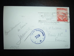 CP POUR FRANCE TP 60g OBL.MEC. 2 10 48 WIEN 1 + CENSURE 739 - Lettres & Documents