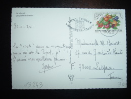 CP POUR FRANCE TP 2 50 OBL.MEC. 27.4.74 INNSBRUCK + FRUITS - Storia Postale