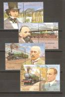 Nevis 1985 Railway Engineers & Trains Set Of 4 Pairs MNH - St.Kitts En Nevis ( 1983-...)