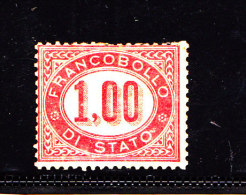 REGNO 1875 FRANCOBOLLO DI STATO 1 LIRA NUOVO MH* - Dienstzegels
