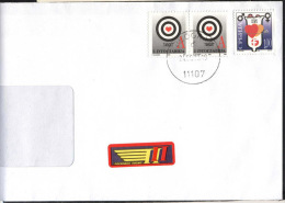 YUGOSLAVIA - JUGOSLAVIA  - REC. LETTER - RED TARGET STAMPS + AIDS TAX - BELGRAD -1999 - RARE - Covers & Documents