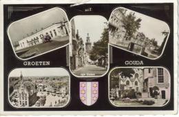 CPSM GOUDA (Pays Bas-Zuid Holland) - Groeten Uit S´Gouda : 5 Vues - Gouda