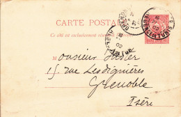 TUNISIE - 1902 - CARTE ENTIER POSTAL De BIZERTE Pour GRENOBLE - ACEP N°11 - Lettres & Documents