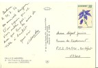 ANDORRE 0.50F FLEUR Sur CARTE POSTALE MULTIVUES ANDORRE - Covers & Documents