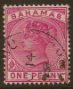 BAHAMAS 1884 1d Carmine-rose QV SG 48 U YQ218 - 1859-1963 Colonie Britannique