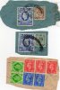 Timbres Georges VI 10S.Bleu Sur Fragments. - Oblitérés