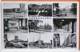 Cp  OBERHAUSEN  Multi-vues Souvenir Tram Hauptbahnhof  Halle Markt GUTEHOFFNUNGSHÜTTE  BY KOCH +- 1950 - Oberhausen