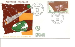 Espace -Satellite D1 ( FDC De Polynésie De 1966 à Voir) - Ozeanien