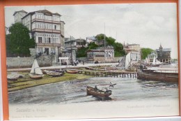 Cpa Precurseur SASSNITZ A RUGEN Strandhotel Und Promenade REINICKE & RUBIN Voyagé 1902 Timbre Cachet Stralsund - Sassnitz