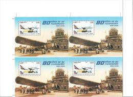 O)2009CUBA, AIRCRAFT, 80 YEARS OF FOUNDATION, IMPERFORATE MNH.- - Sin Dentar, Pruebas De Impresión Y Variedades