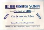 Buvard Les Bons Vermifuges Sorin Détruisent Les Vers Laboratoire Des Vermifuges SORIN à BLAIN (44) Des Années 1960 - Chemist's