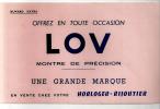 Buvard LOV Offrez En Toute Occasion LOV Montre De Précision Des Années 1960 - Perfume & Beauty