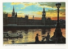 Cp, Angleterre, Londres, Sunset Over The Houses Of Parliament, Voyagée 1966 - Houses Of Parliament