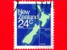 NUOVA ZELANDA - New Zealand - USATO - 1982 - Mappa  - Cartina Geografica - Map - 24 C - Oblitérés