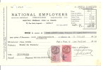 NATIONAL EMPLOYERS -22 RUE SAINT AUGUSTIN-RECU PRIME D'ASSURANCE-1938 - Banca & Assicurazione